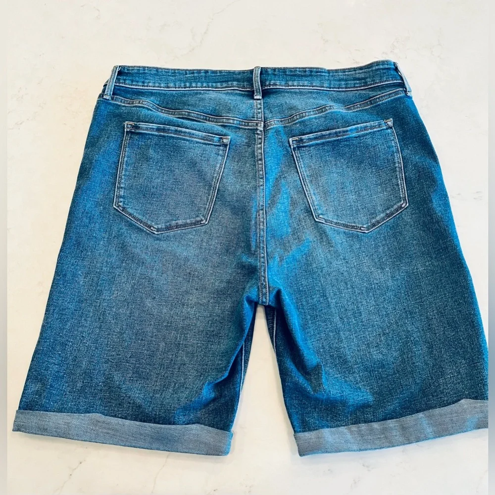Old Navy Distressed Blue Denim Bermuda Shorts - Picture 2 of 5